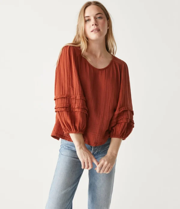 Michael Stars Pruitt Balloon Sleeve Top- Tops, Blouses & Shirts