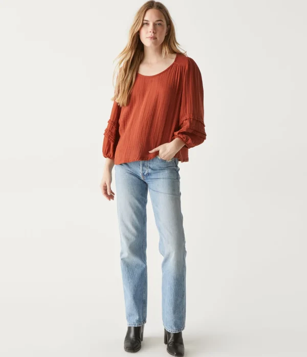 Michael Stars Pruitt Balloon Sleeve Top- Tops, Blouses & Shirts