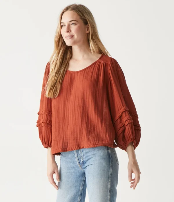 Michael Stars Pruitt Balloon Sleeve Top- Tops, Blouses & Shirts