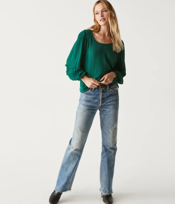 Michael Stars Pruitt Balloon Sleeve Top- Tops, Blouses & Shirts