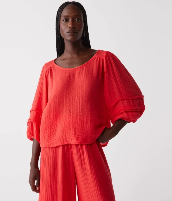 Michael Stars Pruitt Balloon Sleeve Top- Tops, Blouses & Shirts