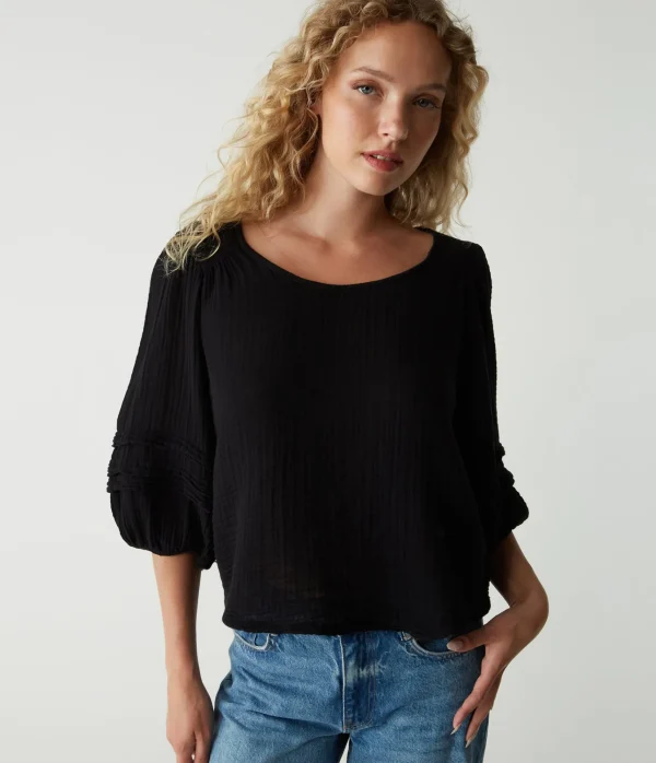 Michael Stars Pruitt Balloon Sleeve Top- Tops, Blouses & Shirts