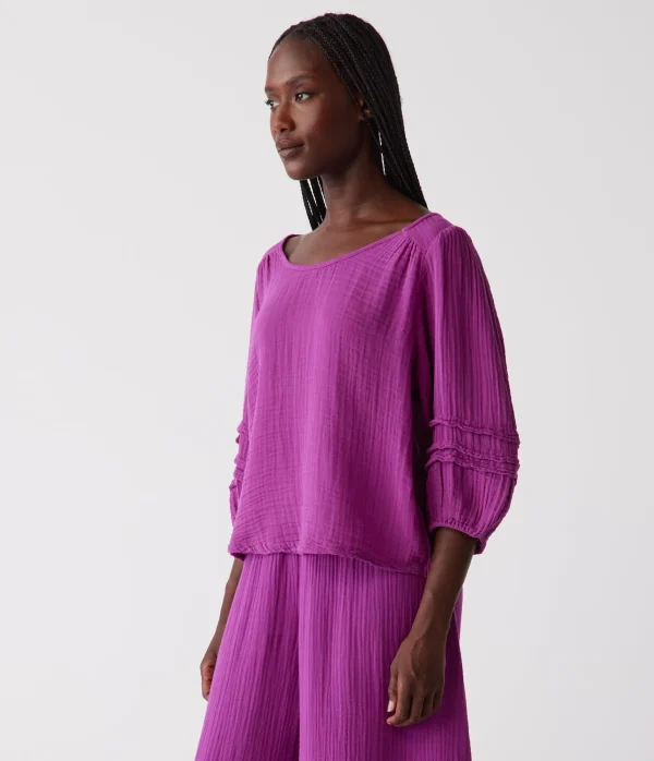 Michael Stars Pruitt Balloon Sleeve Top- Tops, Blouses & Shirts