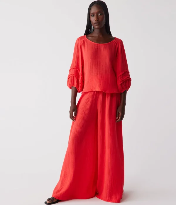 Michael Stars Pruitt Balloon Sleeve Top- Tops, Blouses & Shirts