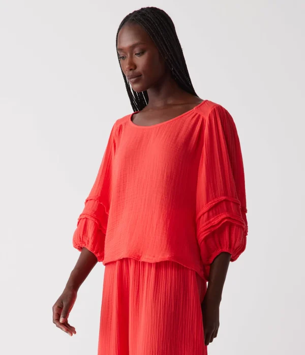Michael Stars Pruitt Balloon Sleeve Top- Tops, Blouses & Shirts