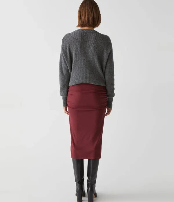 Michael Stars Rae Ribbed Skirt with Slit- Pants, Shorts & Skirts