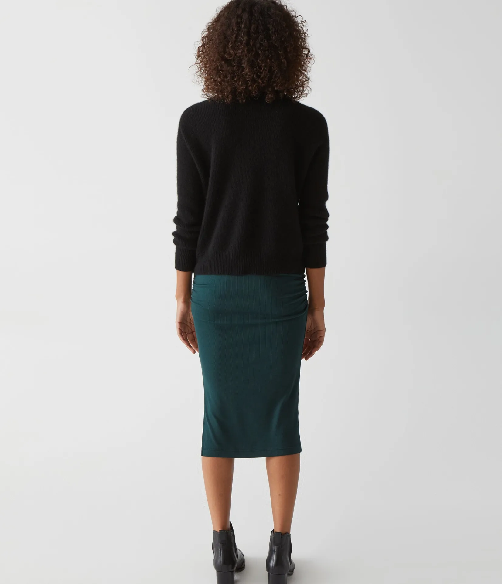 rae_ribbed_skirt_with_slit_18.webp Michael Stars Rae Ribbed Skirt with Slit- Pants, Shorts & Skirts
