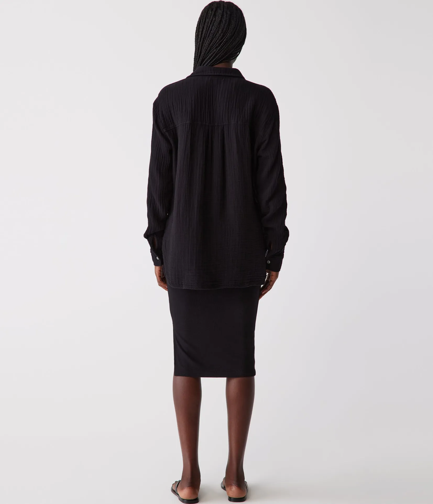 rae_ribbed_skirt_with_slit_2.webp Michael Stars Rae Ribbed Skirt with Slit- Pants, Shorts & Skirts