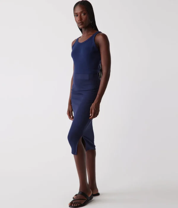 Michael Stars Rae Ribbed Skirt with Slit- Pants, Shorts & Skirts