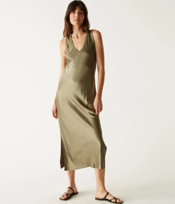 Michael Stars Randi Satin Midi Dress- Dresses | Midi Dresses