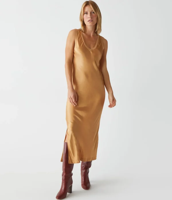 Michael Stars Randi Satin Midi Dress- Dresses | Midi Dresses