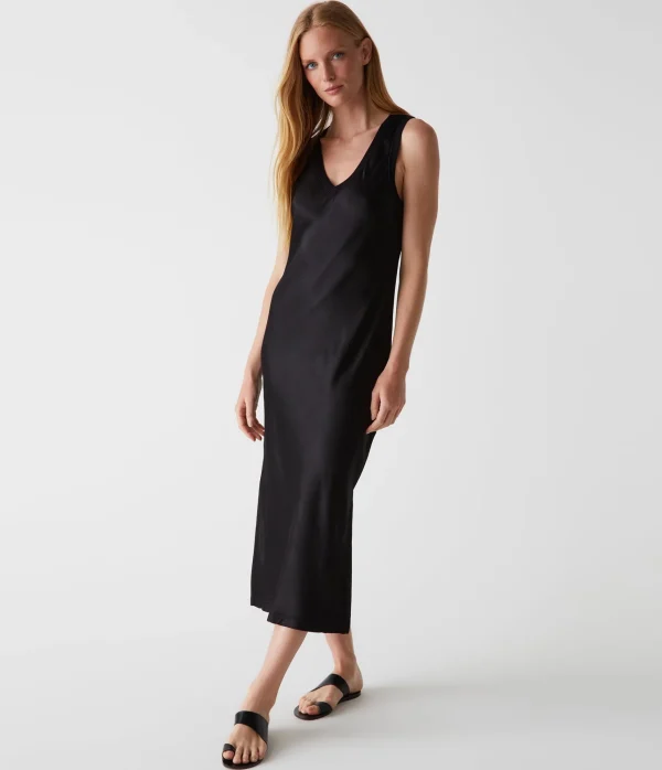Michael Stars Randi Satin Midi Dress- Dresses | Midi Dresses
