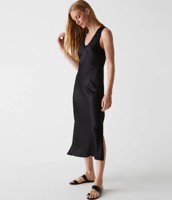 Michael Stars Randi Satin Midi Dress- Dresses | Midi Dresses