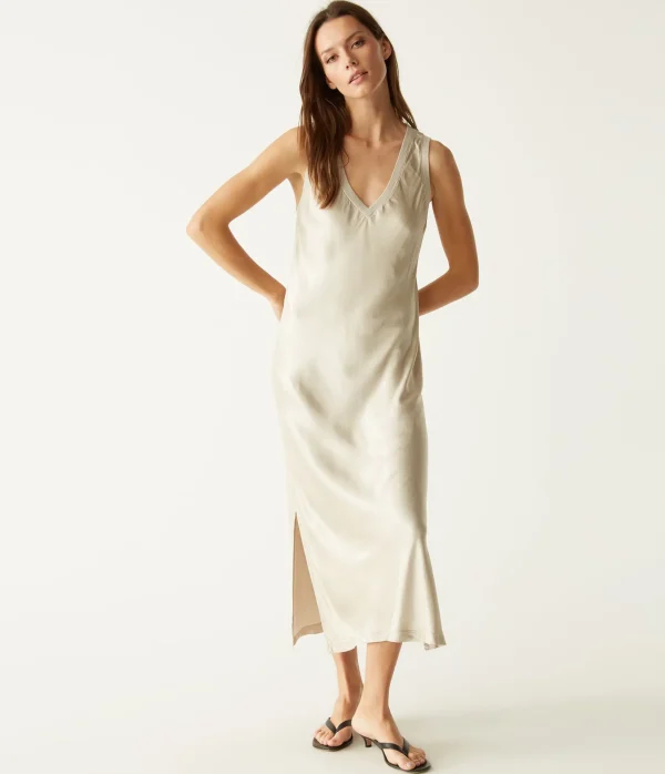 Michael Stars Randi Satin Midi Dress- Dresses | Midi Dresses
