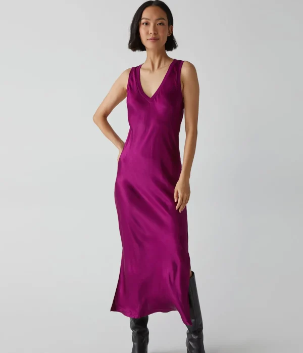 Michael Stars Randi Satin Midi Dress- Dresses | Midi Dresses