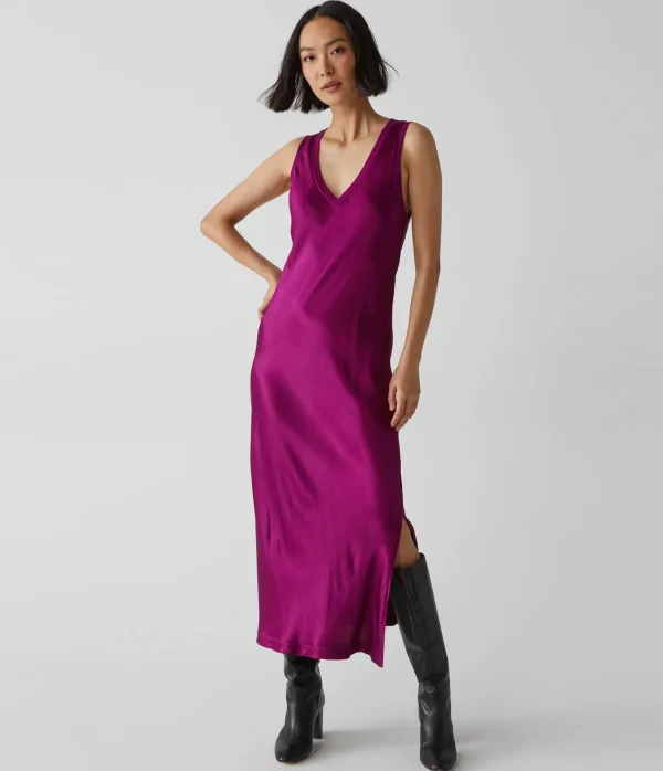 Michael Stars Randi Satin Midi Dress- Dresses | Midi Dresses