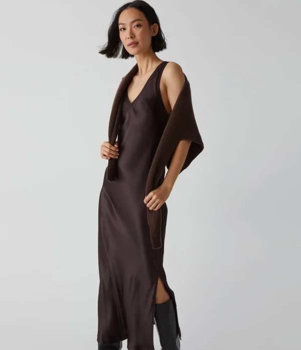 Michael Stars Randi Satin Midi Dress- Dresses | Midi Dresses
