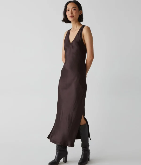 Michael Stars Randi Satin Midi Dress- Dresses | Midi Dresses