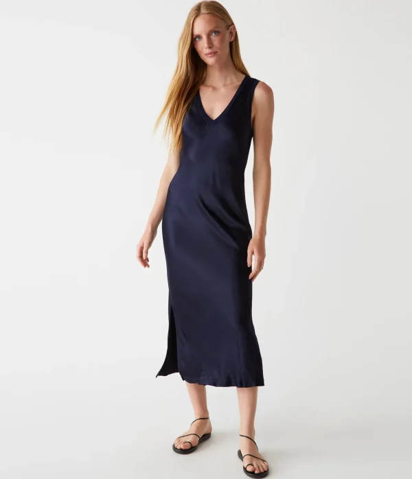 Michael Stars Randi Satin Midi Dress- Dresses | Midi Dresses