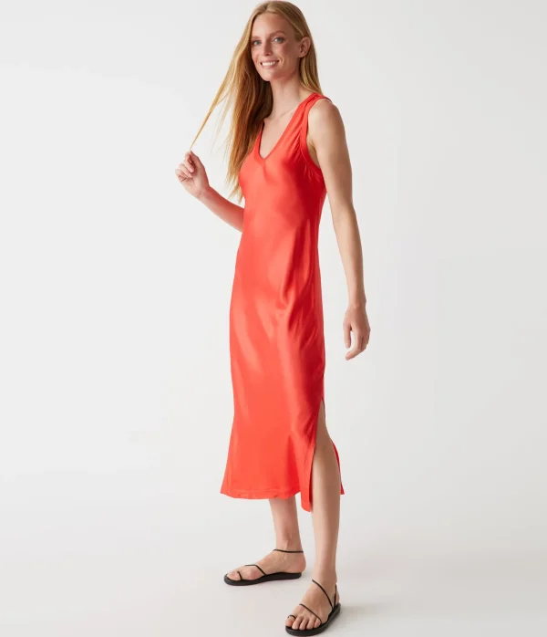 Michael Stars Randi Satin Midi Dress- Dresses | Midi Dresses