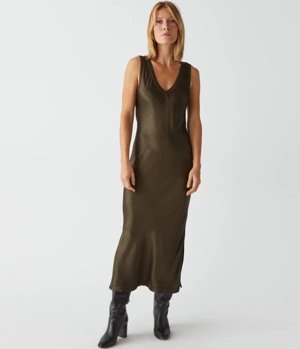 Michael Stars Randi Satin Midi Dress- Dresses | Midi Dresses