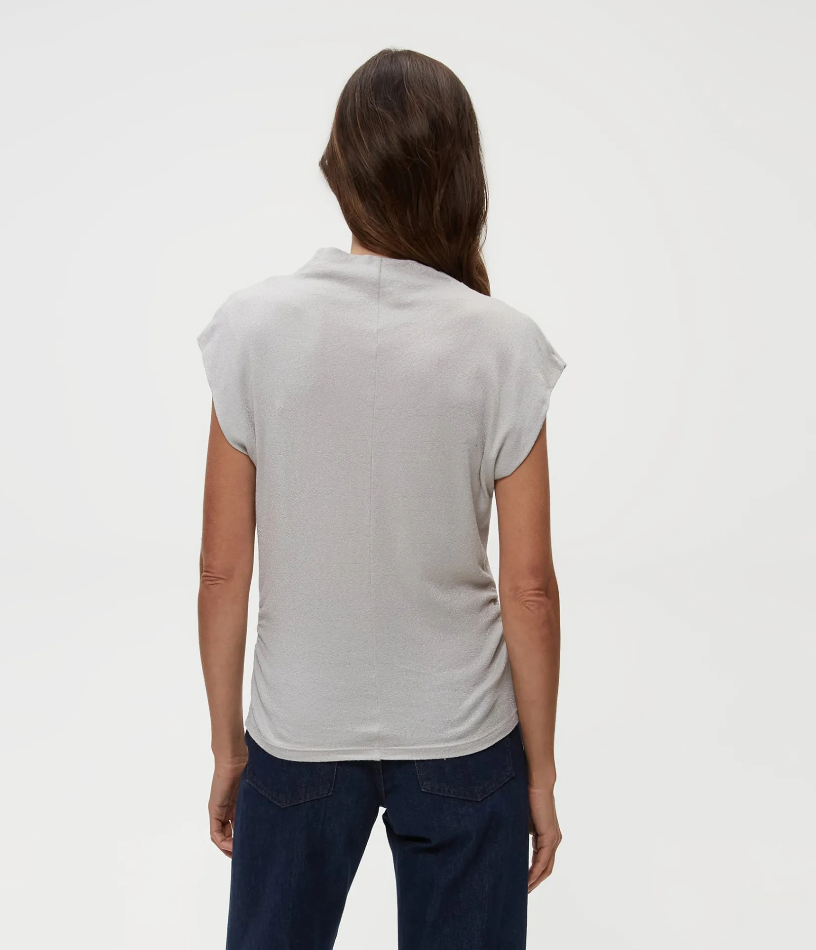 reese_shine_power_shoulder_top_3.webp Michael Stars Reese Shine Power Shoulder Top- Tops, Blouses & Shirts | T-Shirts