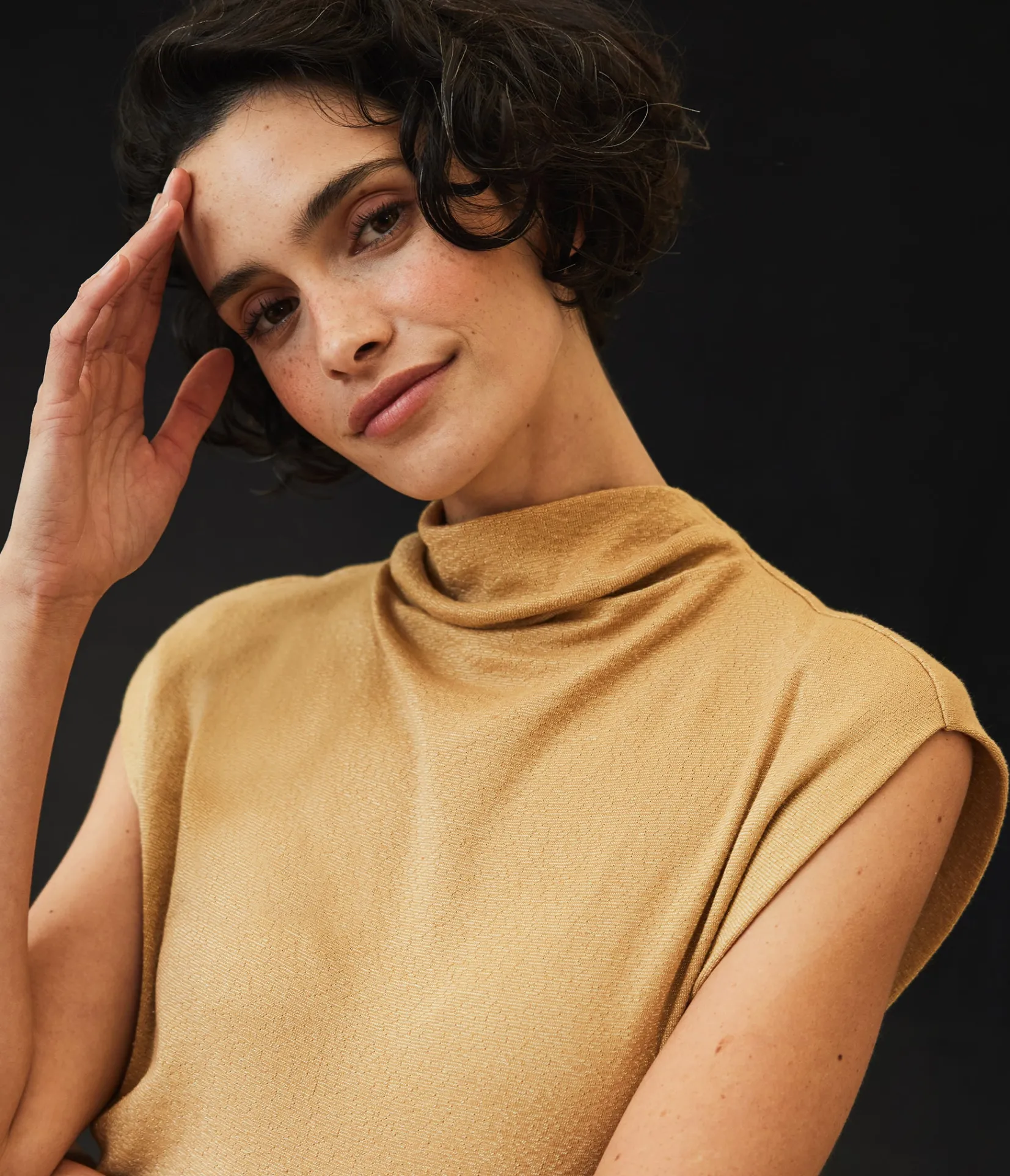 reese_shine_power_shoulder_top_8.webp Michael Stars Reese Shine Power Shoulder Top- Tops, Blouses & Shirts | T-Shirts