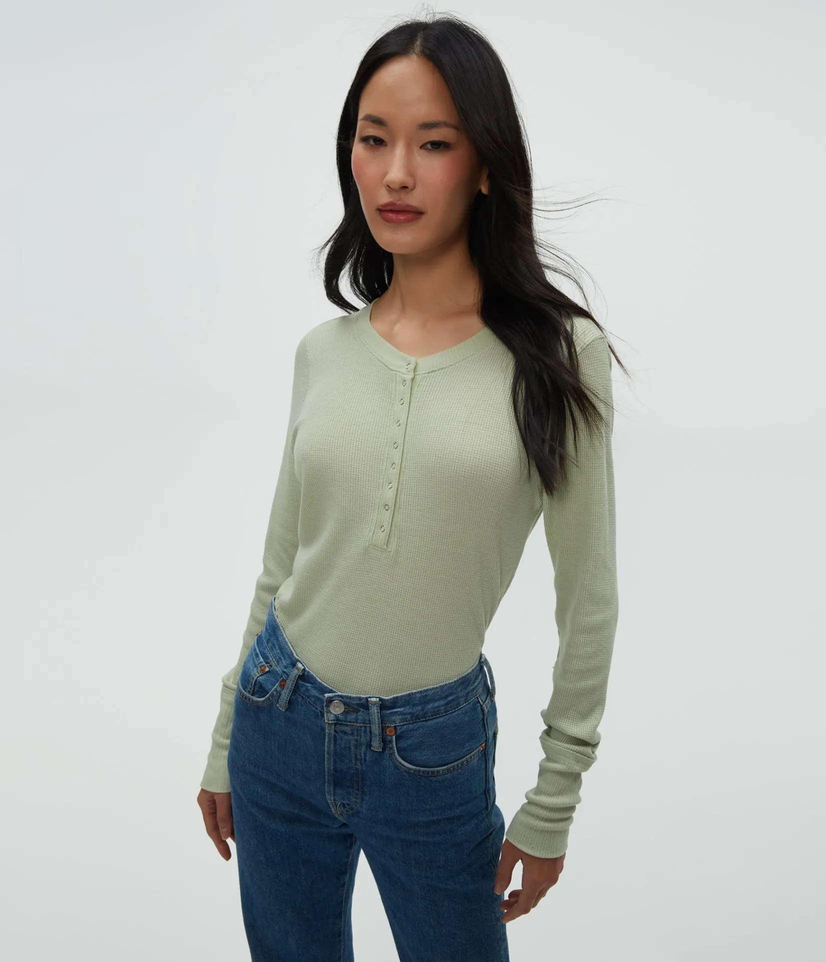regan_thermal_henley_tee_0.webp Michael Stars Regan Thermal Henley Tee- T-Shirts | Loungewear