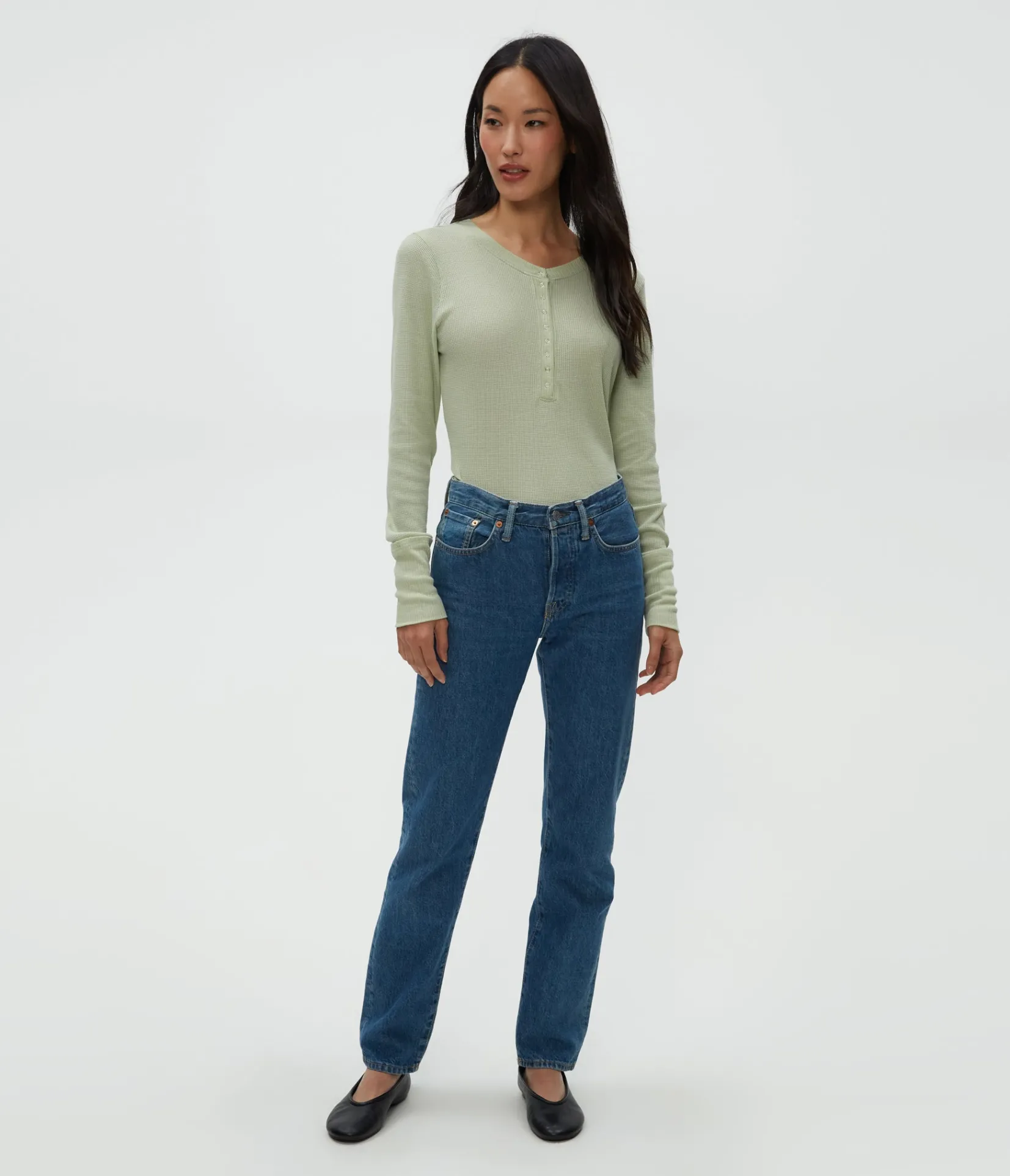regan_thermal_henley_tee_1.webp Michael Stars Regan Thermal Henley Tee- T-Shirts | Loungewear