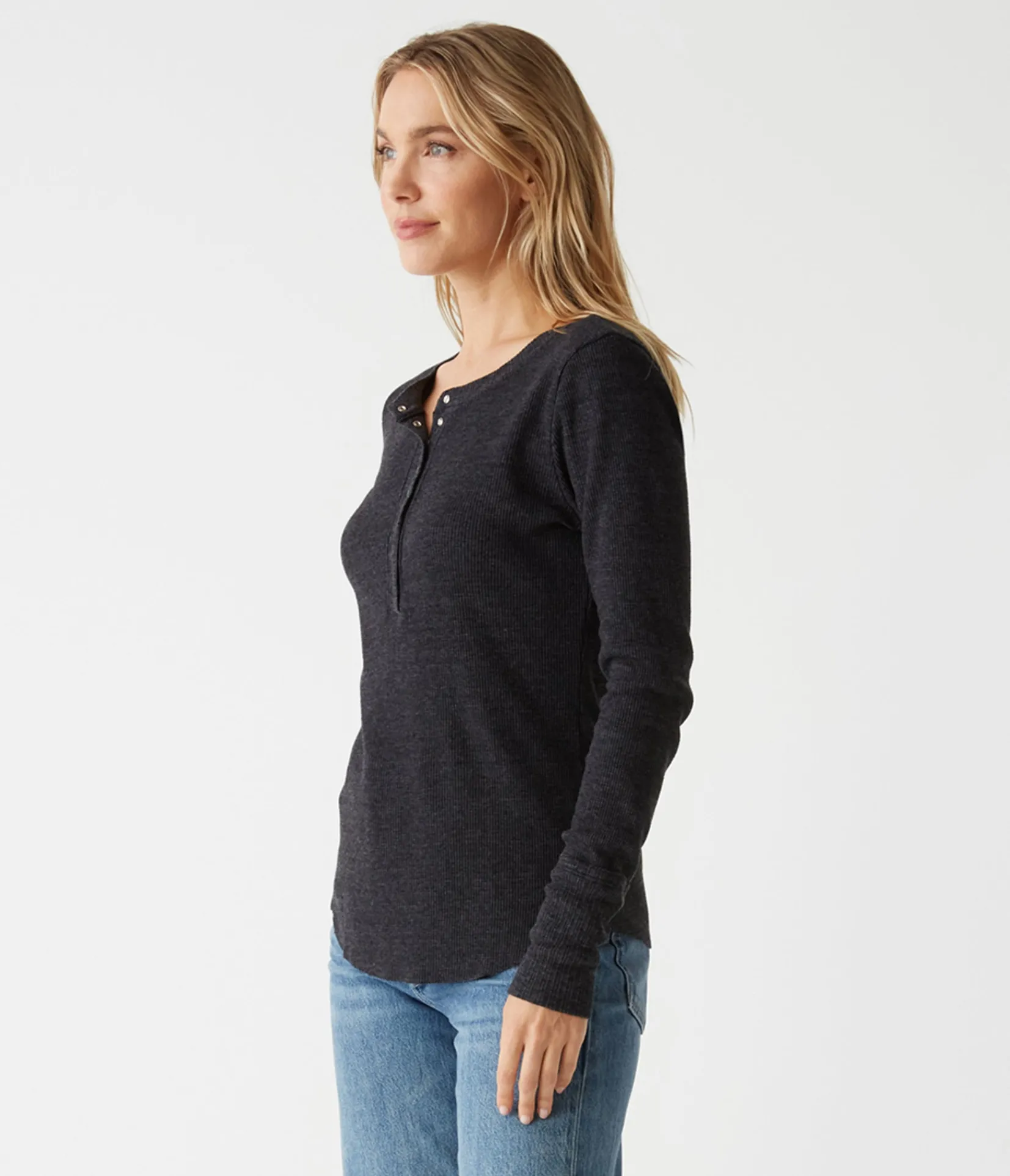 regan_thermal_henley_tee_10.webp Michael Stars Regan Thermal Henley Tee- T-Shirts | Loungewear