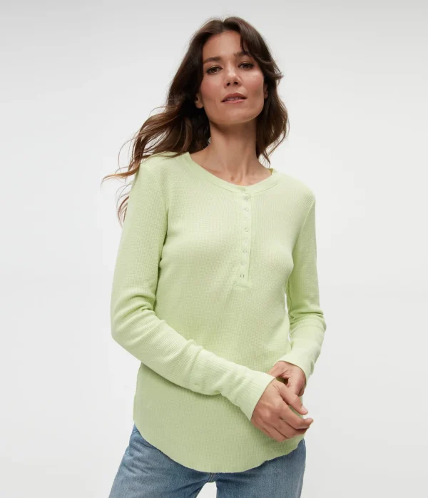 Michael Stars Regan Thermal Henley Tee- T-Shirts | Loungewear