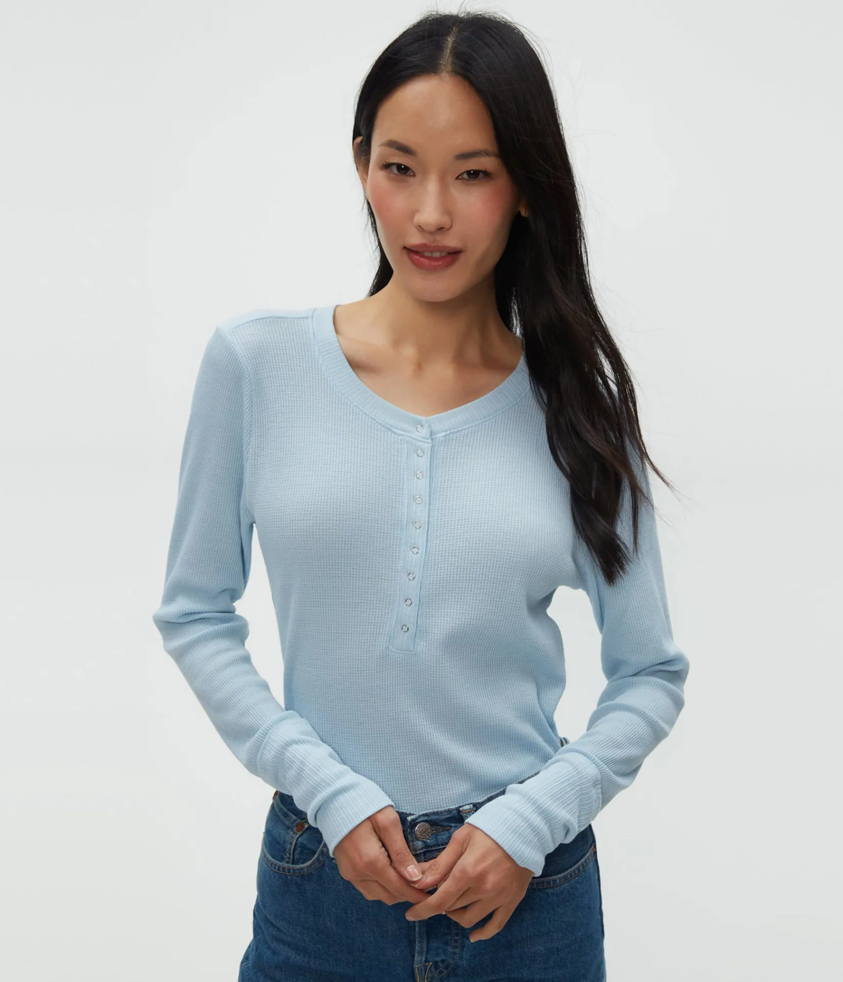 regan_thermal_henley_tee_25.webp Michael Stars Regan Thermal Henley Tee- T-Shirts | Loungewear