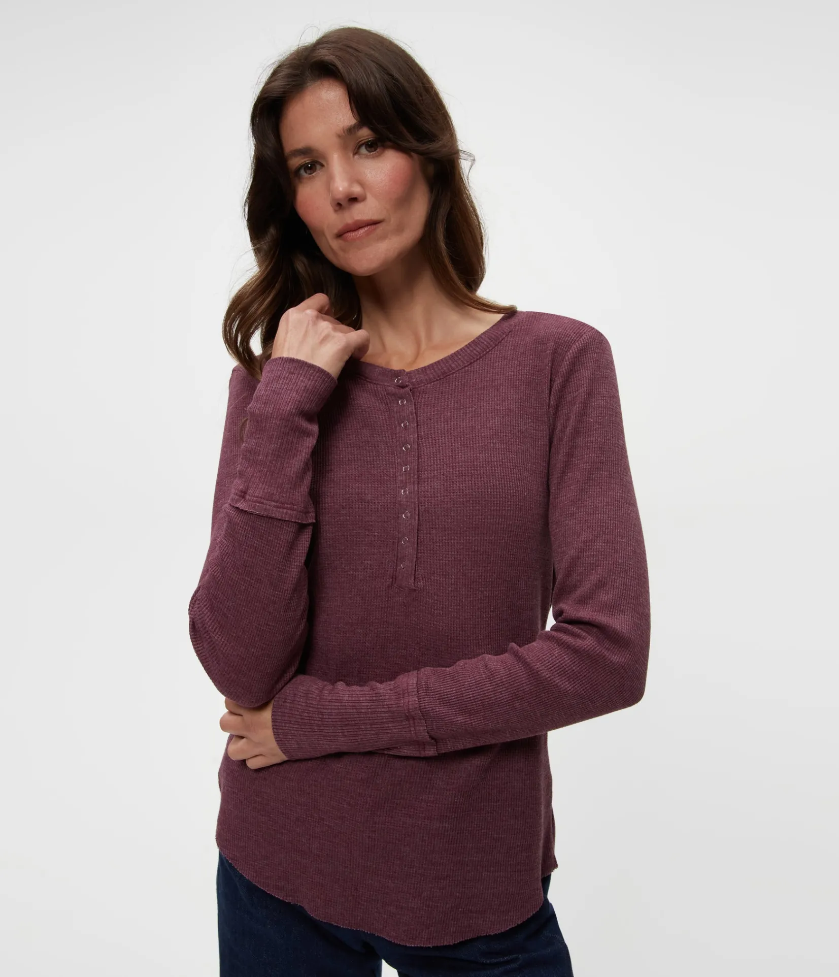 regan_thermal_henley_tee_29.webp Michael Stars Regan Thermal Henley Tee- T-Shirts | Loungewear