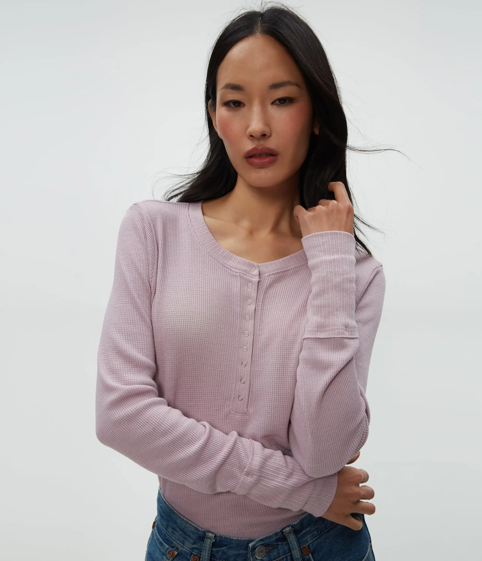 regan_thermal_henley_tee_37.webp Michael Stars Regan Thermal Henley Tee- T-Shirts | Loungewear