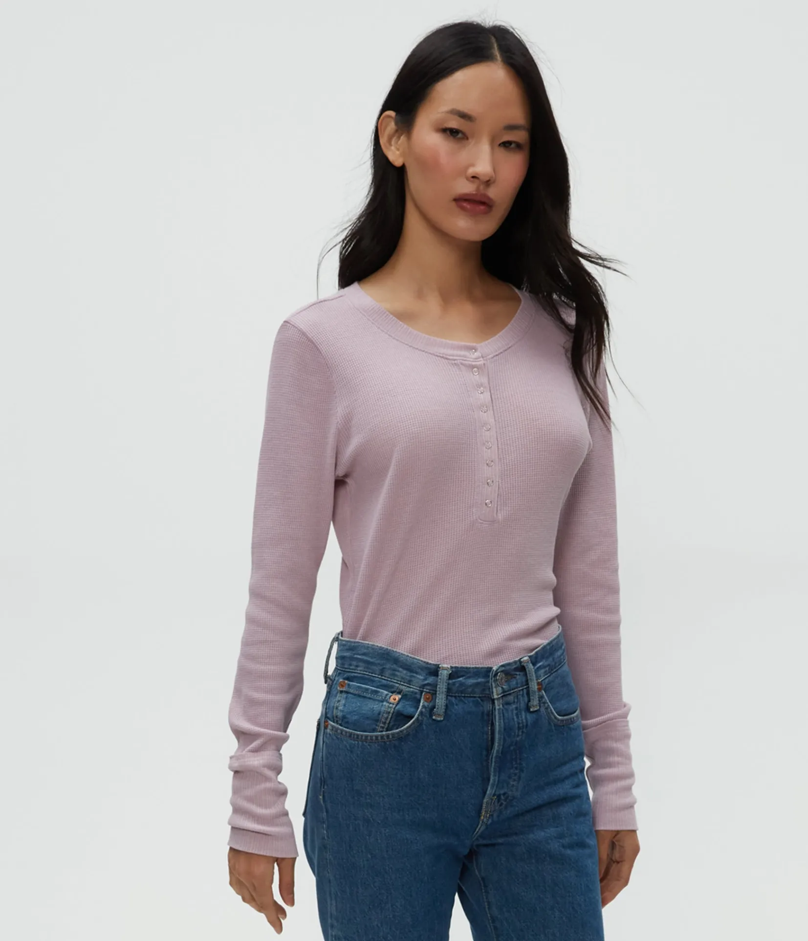 regan_thermal_henley_tee_39.webp Michael Stars Regan Thermal Henley Tee- T-Shirts | Loungewear