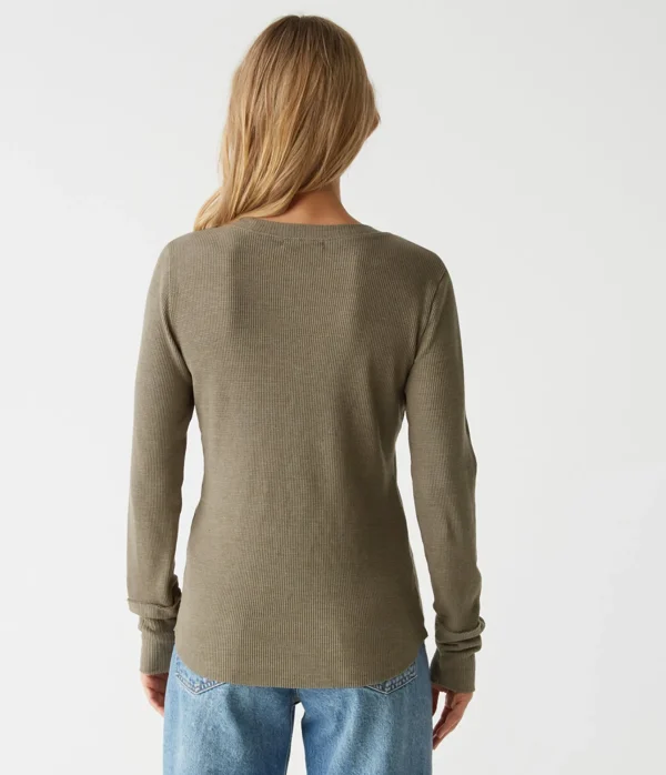 Michael Stars Regan Thermal Henley Tee- T-Shirts | Loungewear