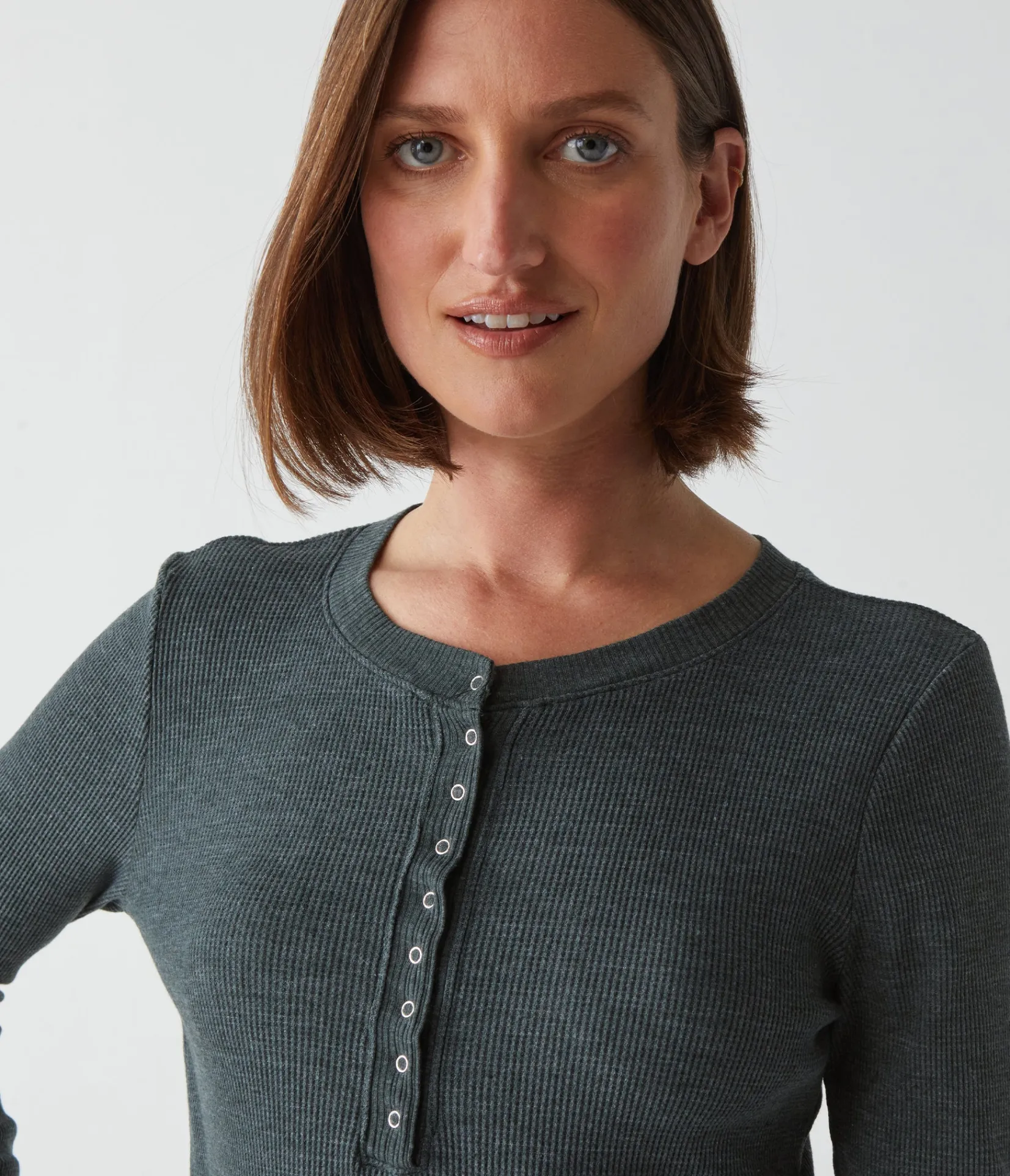 regan_thermal_henley_tee_58.webp Michael Stars Regan Thermal Henley Tee- T-Shirts | Loungewear