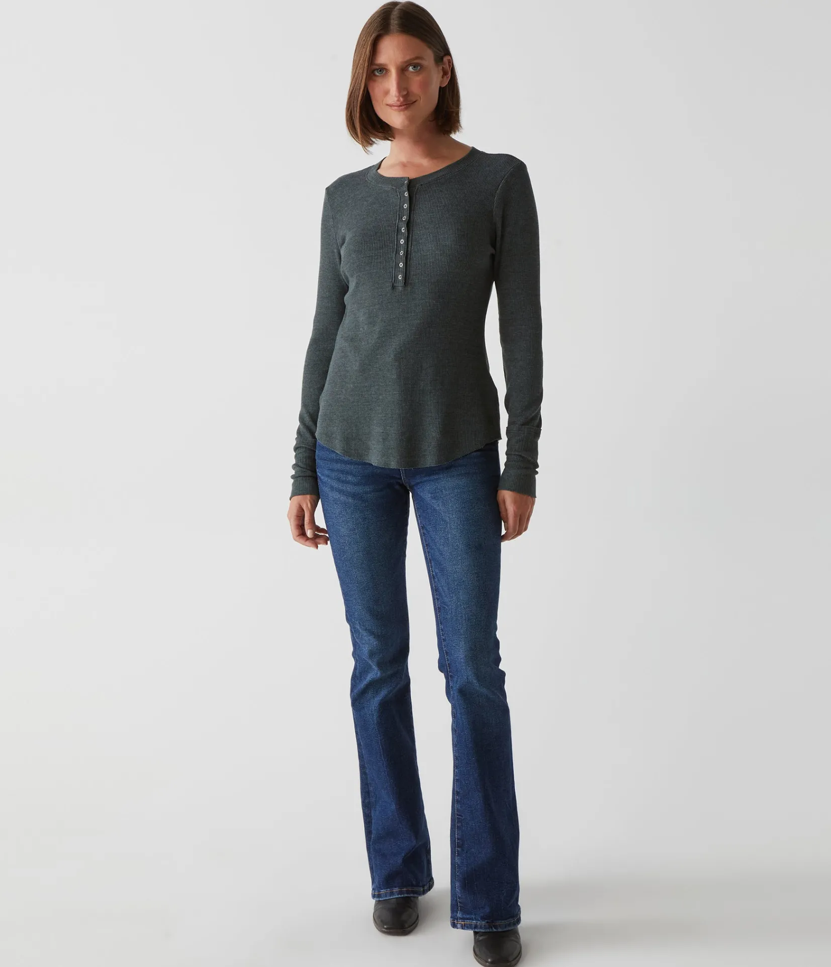 regan_thermal_henley_tee_59.webp Michael Stars Regan Thermal Henley Tee- T-Shirts | Loungewear