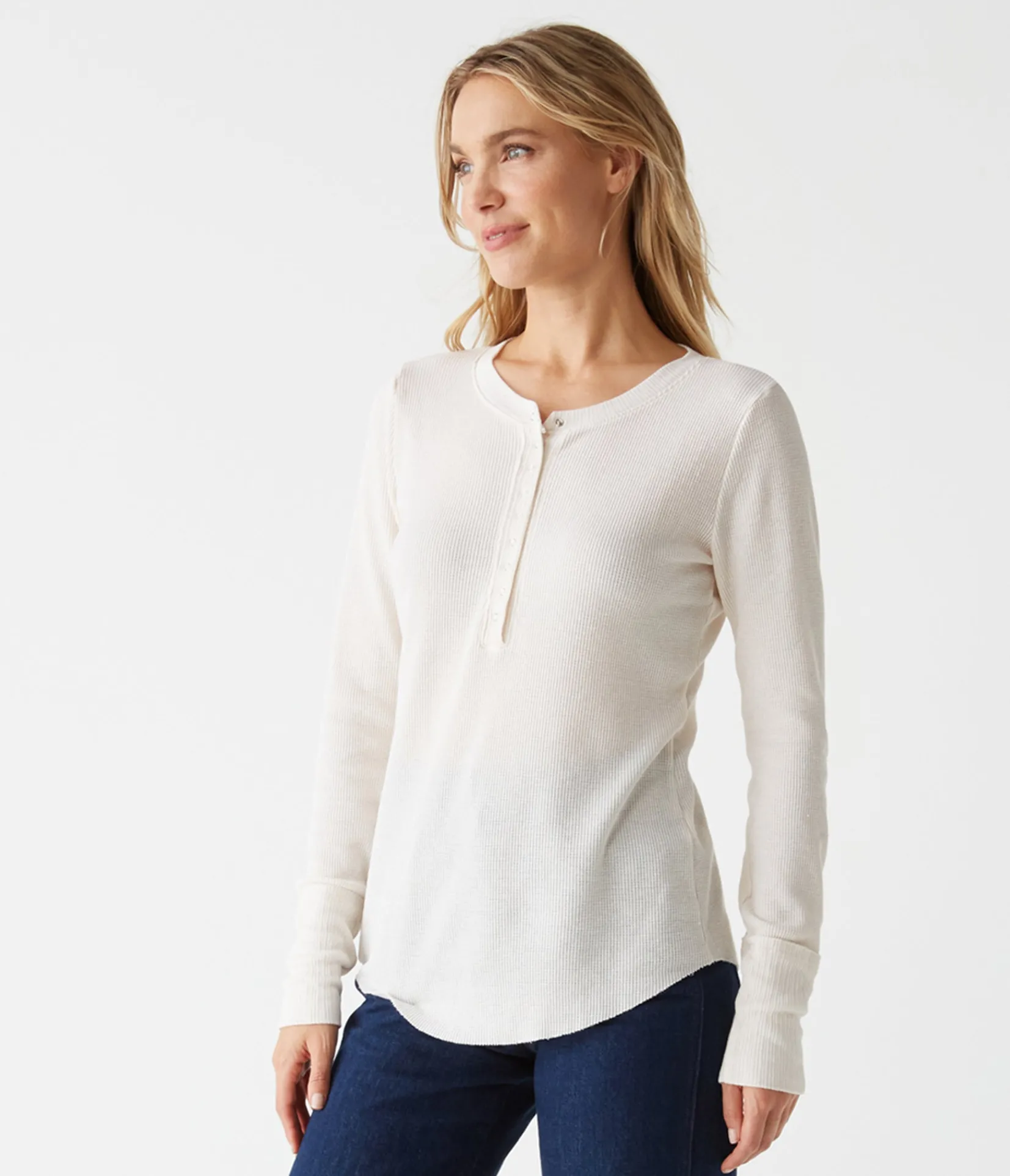 regan_thermal_henley_tee_6.webp Michael Stars Regan Thermal Henley Tee- T-Shirts | Loungewear