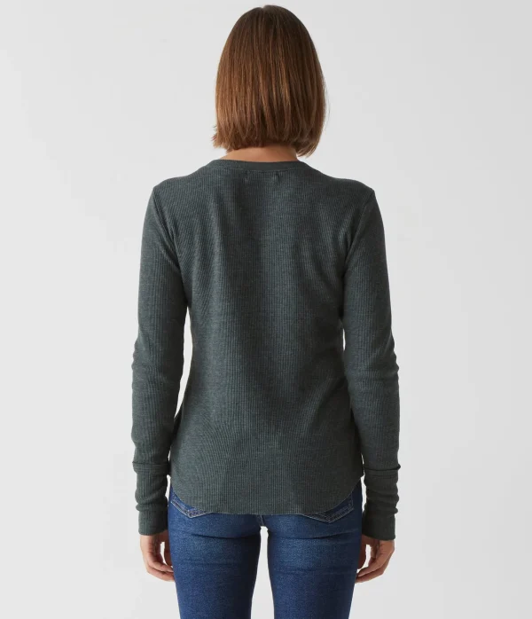 Michael Stars Regan Thermal Henley Tee- T-Shirts | Loungewear