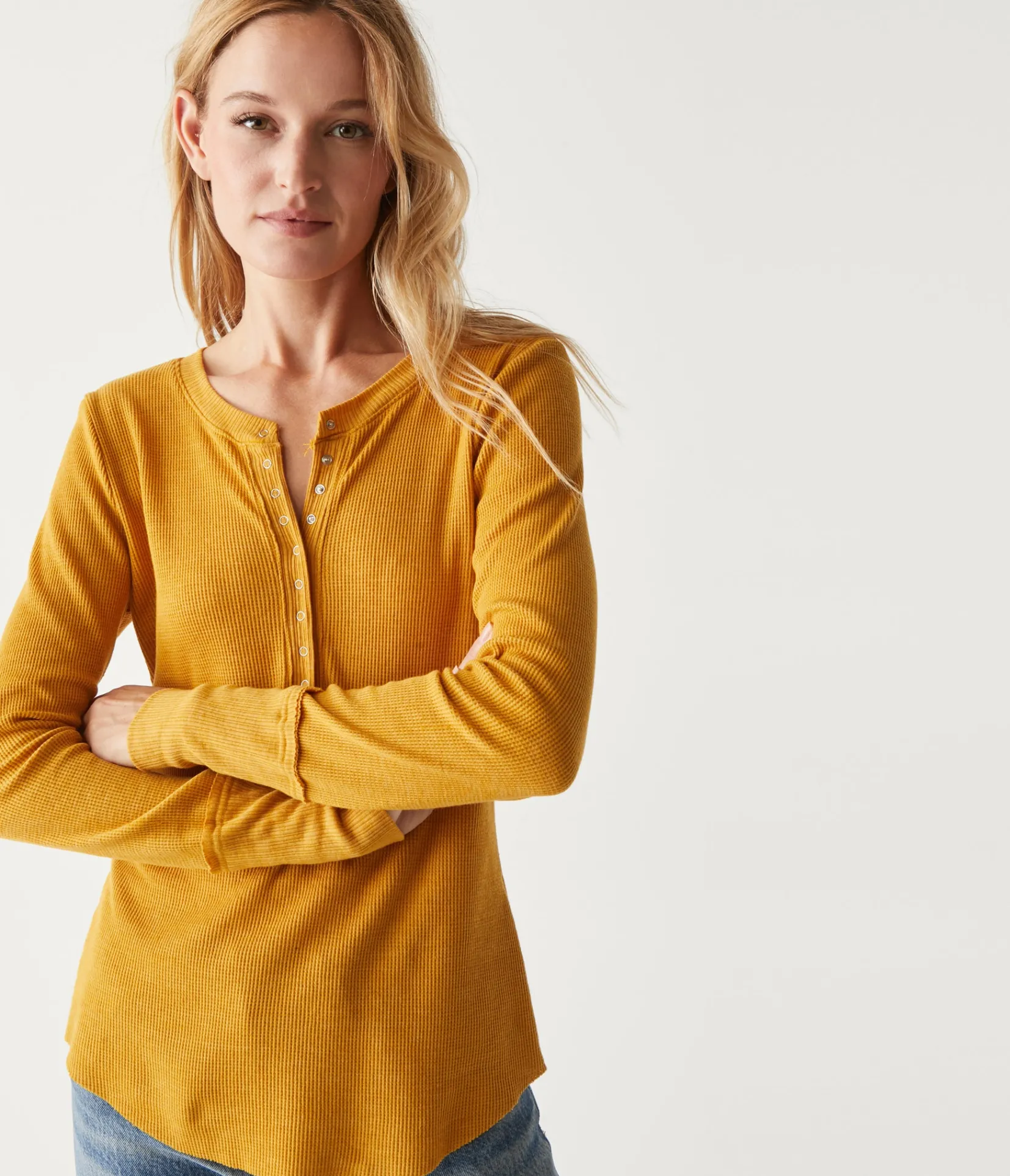 regan_thermal_henley_tee_62.webp Michael Stars Regan Thermal Henley Tee- T-Shirts | Loungewear
