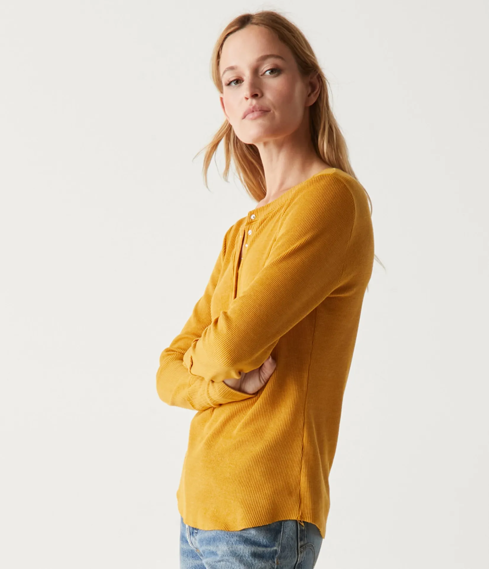 regan_thermal_henley_tee_64.webp Michael Stars Regan Thermal Henley Tee- T-Shirts | Loungewear