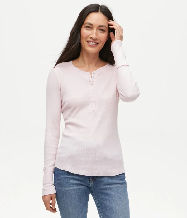 Michael Stars Regan Thermal Henley Tee- T-Shirts | Loungewear
