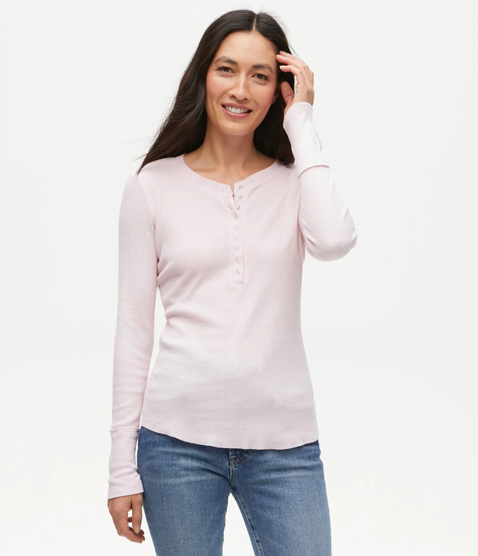 regan_thermal_henley_tee_67.webp Michael Stars Regan Thermal Henley Tee- T-Shirts | Loungewear