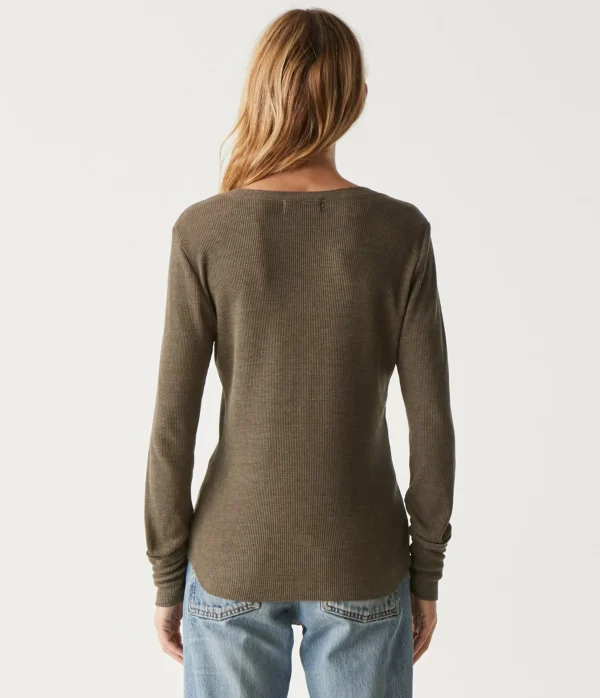 Michael Stars Regan Thermal Henley Tee- T-Shirts | Loungewear