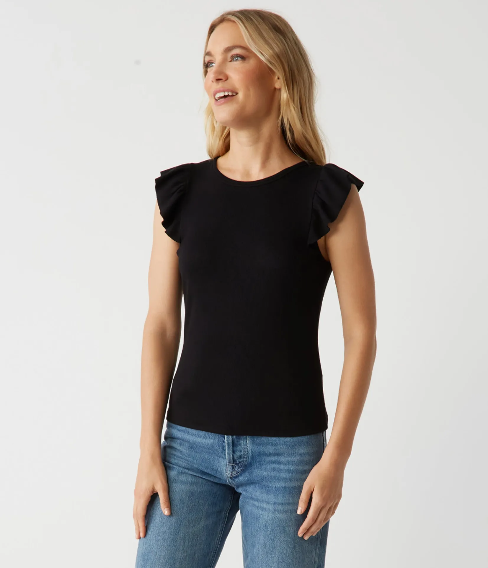 rina_flutter_sleeve_top_18.webp Michael Stars Rina Flutter Sleeve Top- T-Shirts | Tank Tops