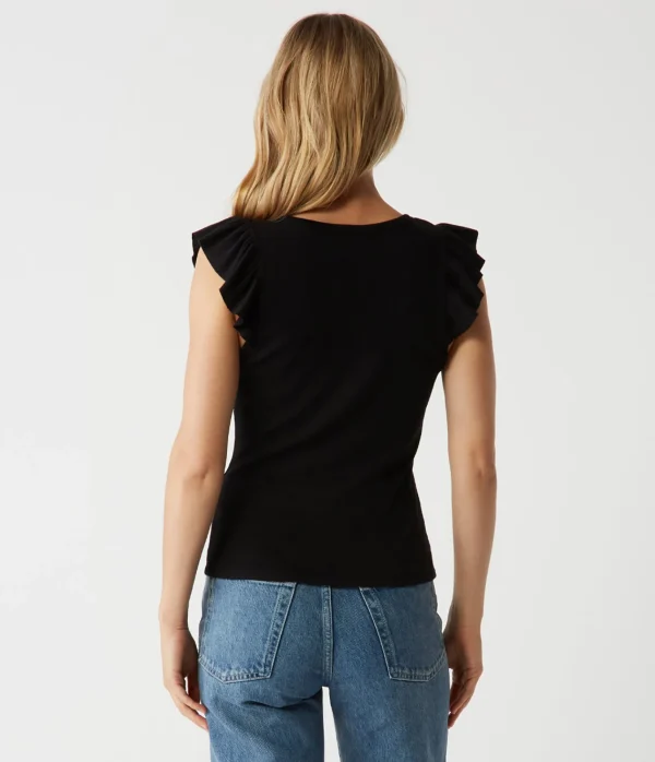 Michael Stars Rina Flutter Sleeve Top- T-Shirts | Tank Tops