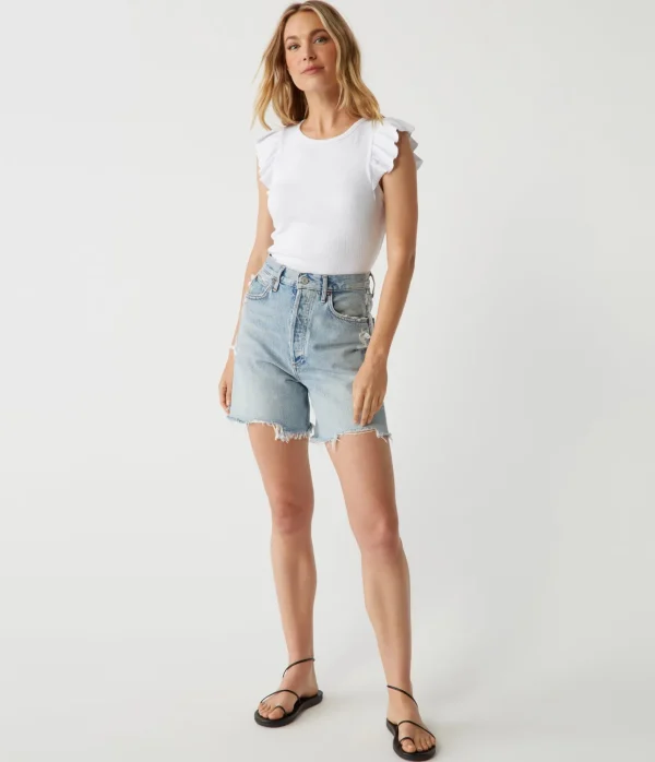 Michael Stars Rina Flutter Sleeve Top- T-Shirts | Tank Tops