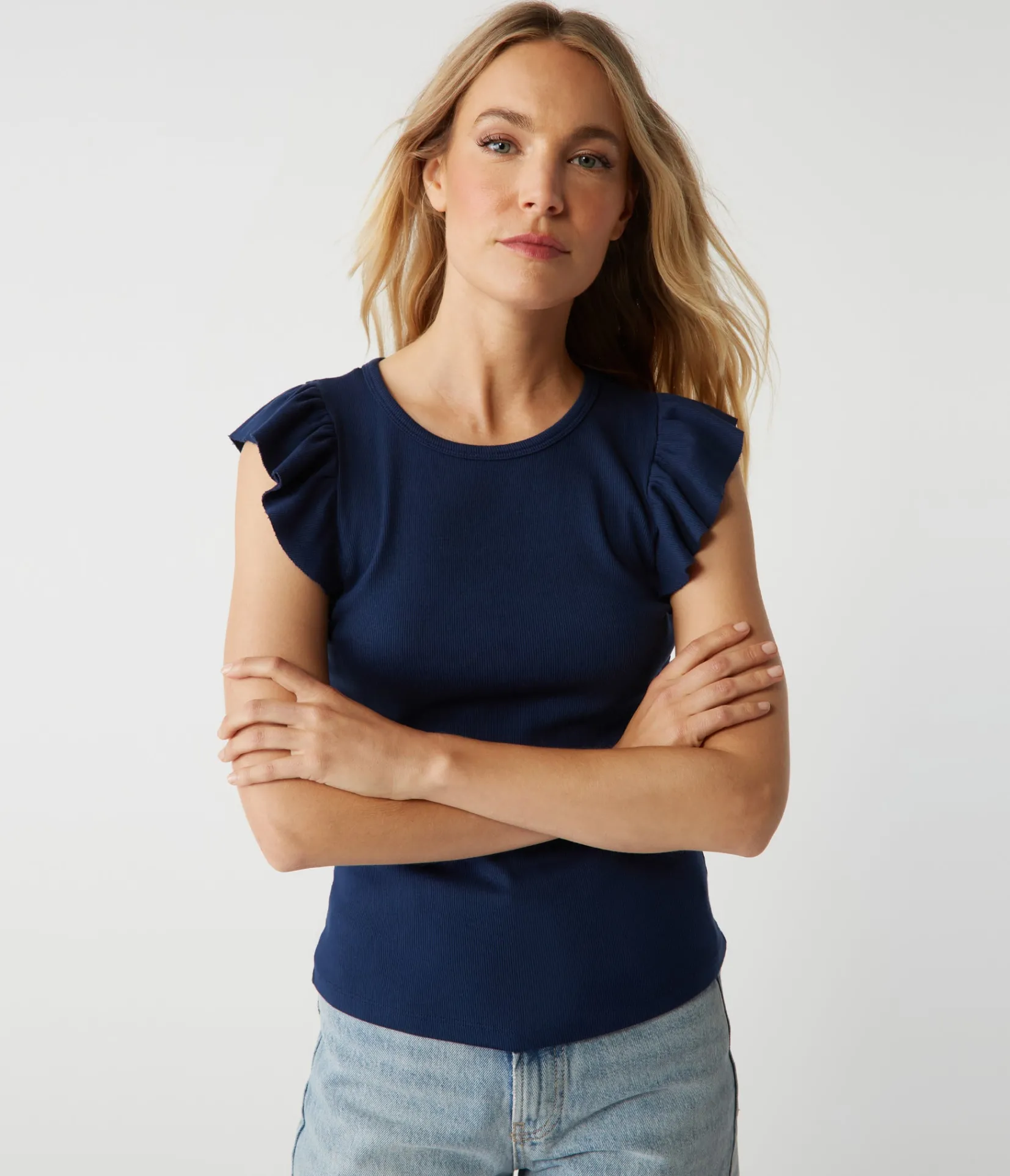 rina_flutter_sleeve_top_8.webp Michael Stars Rina Flutter Sleeve Top- T-Shirts | Tank Tops