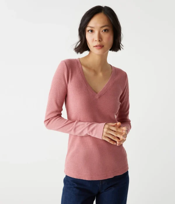 Michael Stars Romeo Thermal V-Neck Tee- T-Shirts | Loungewear